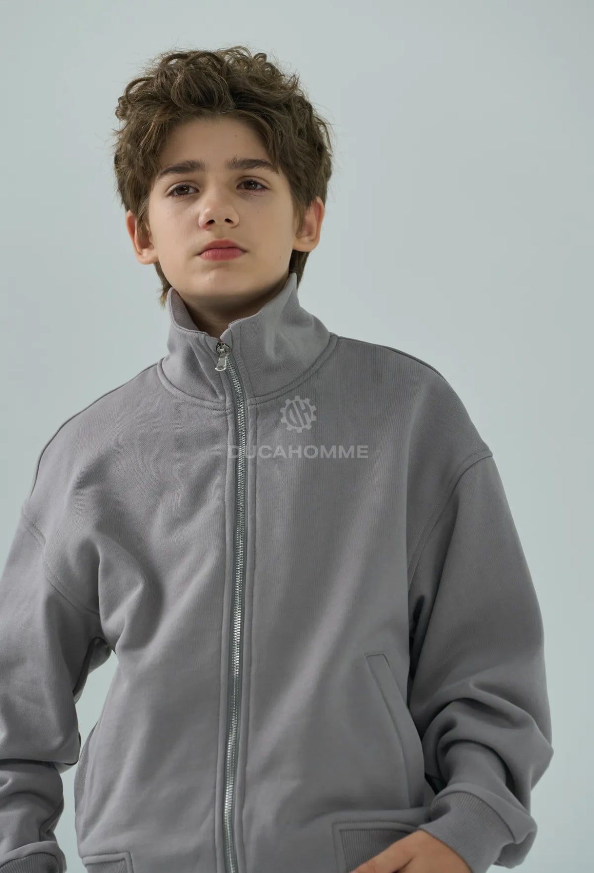 Felpa collo alto con zip