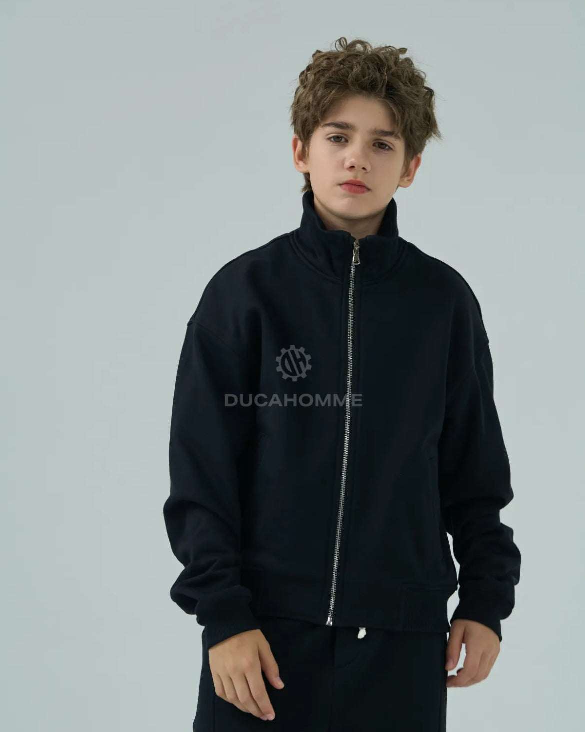 Felpa collo alto con zip