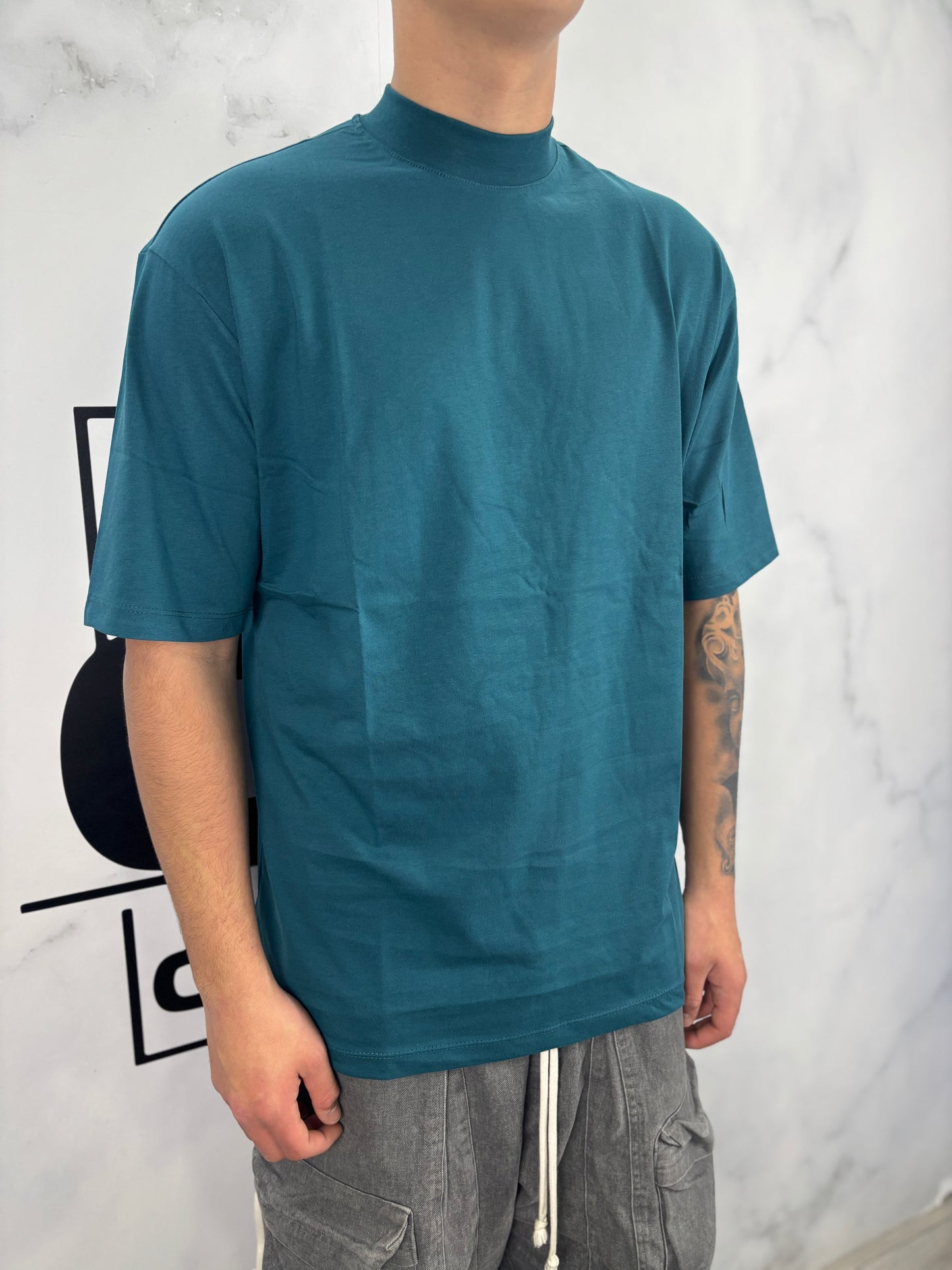 T-shirt tinta unita collo alto DUCA HOMME