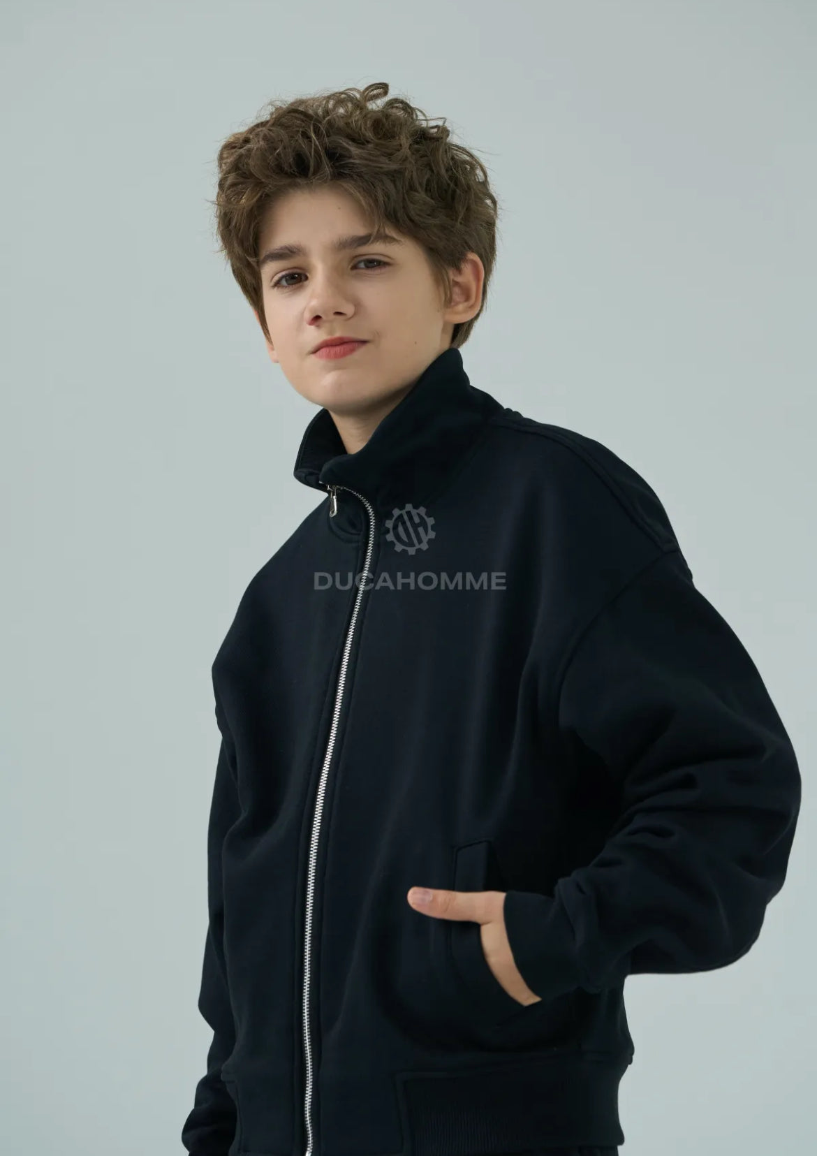 Felpa collo alto con zip